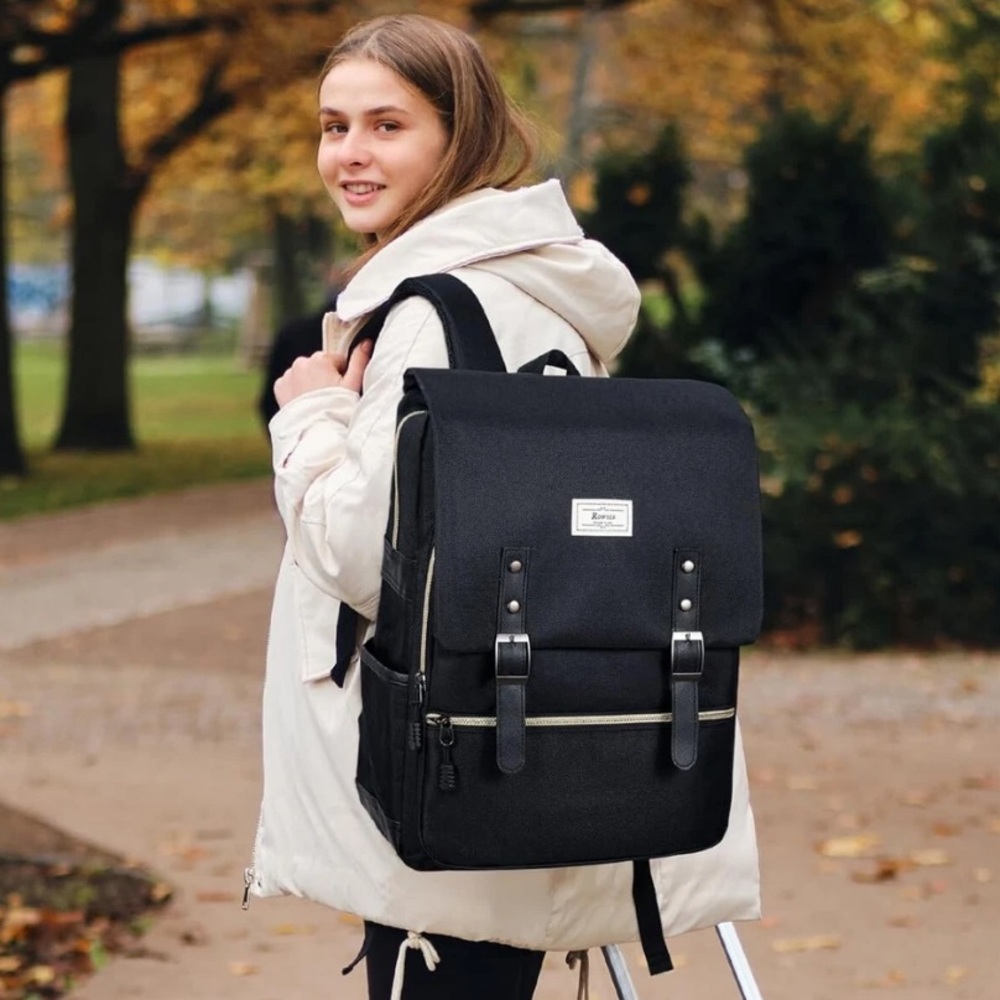 Ronyes Black Unisex Laptop Backpack